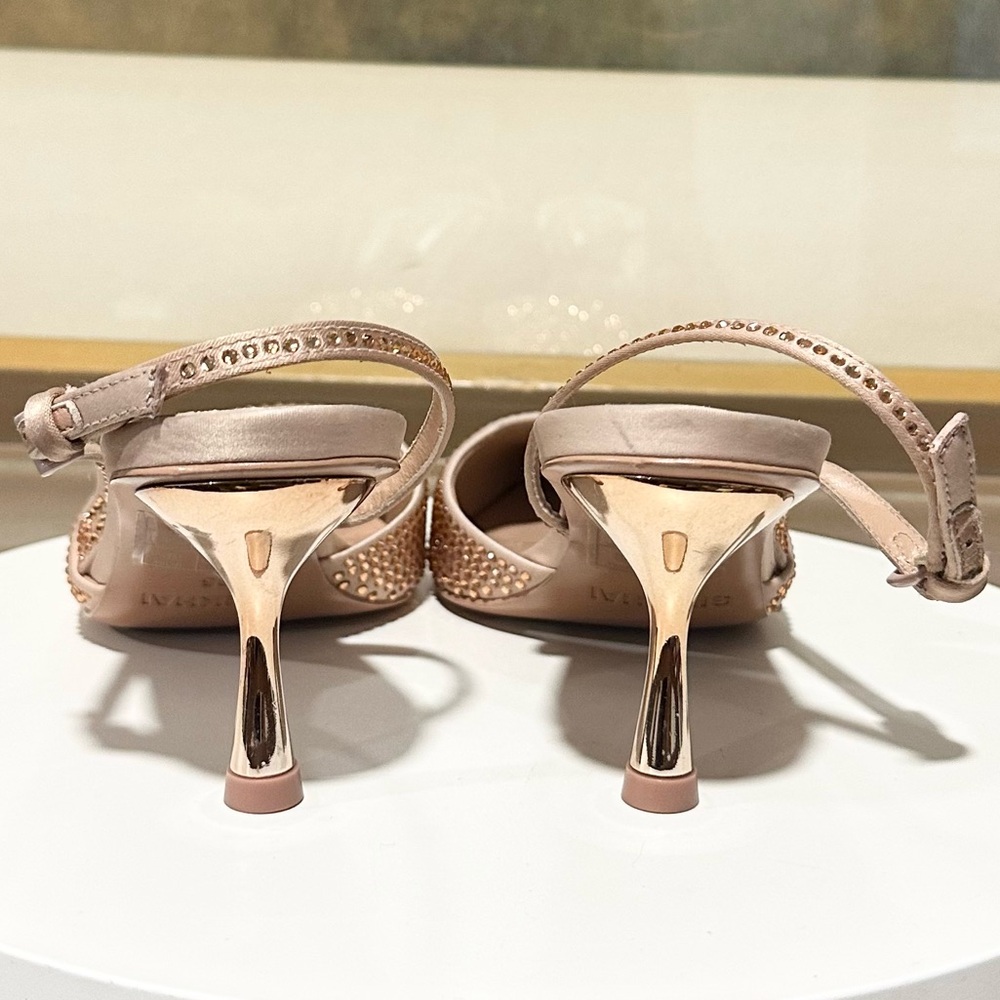 🌹JONATHAN SIMKHAI🌹 Dylan Embellished Slingback Blush Pumps Size: 36 - Picture 7 of 10